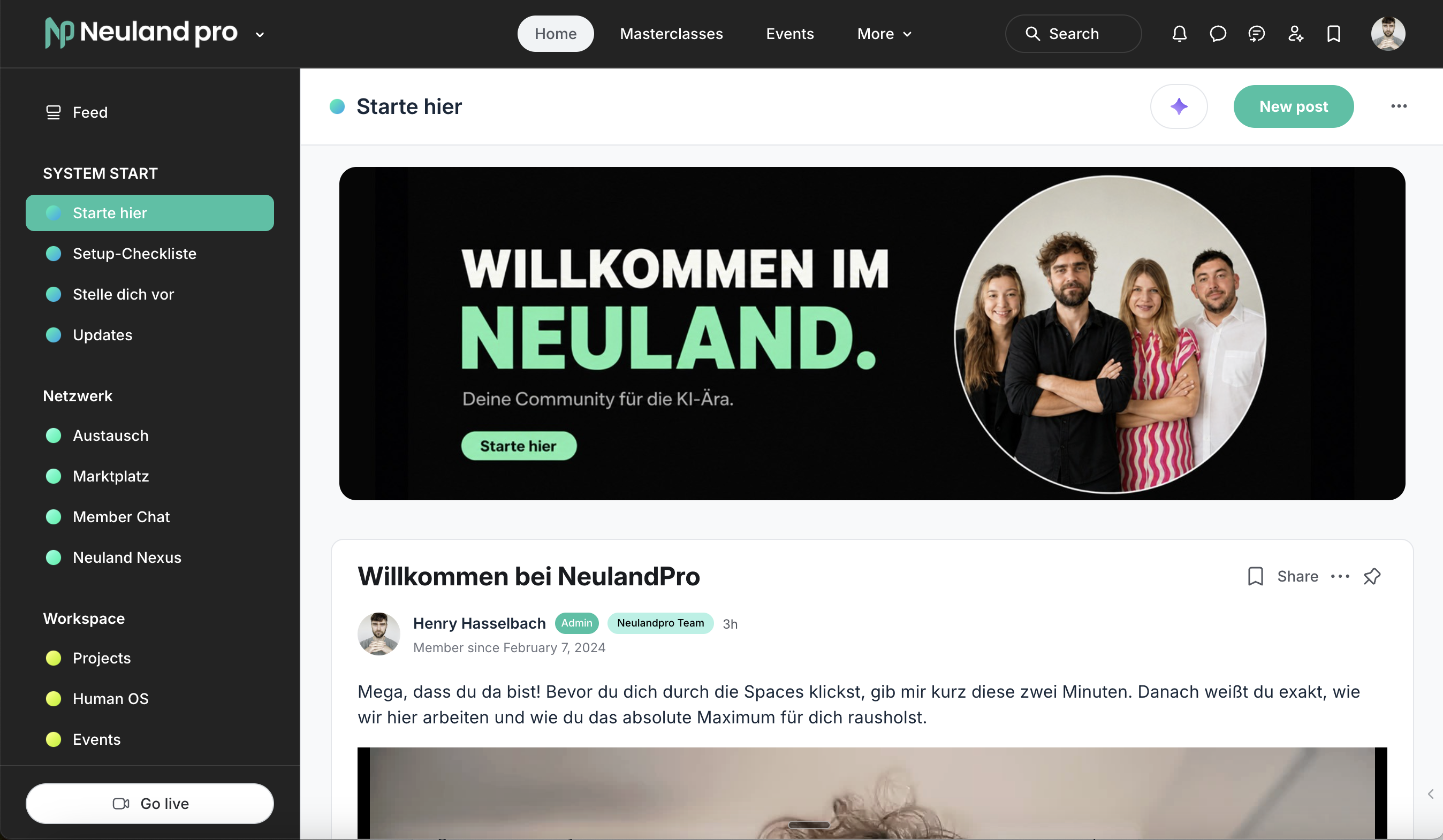 Neuland Pro Membership – Startseite