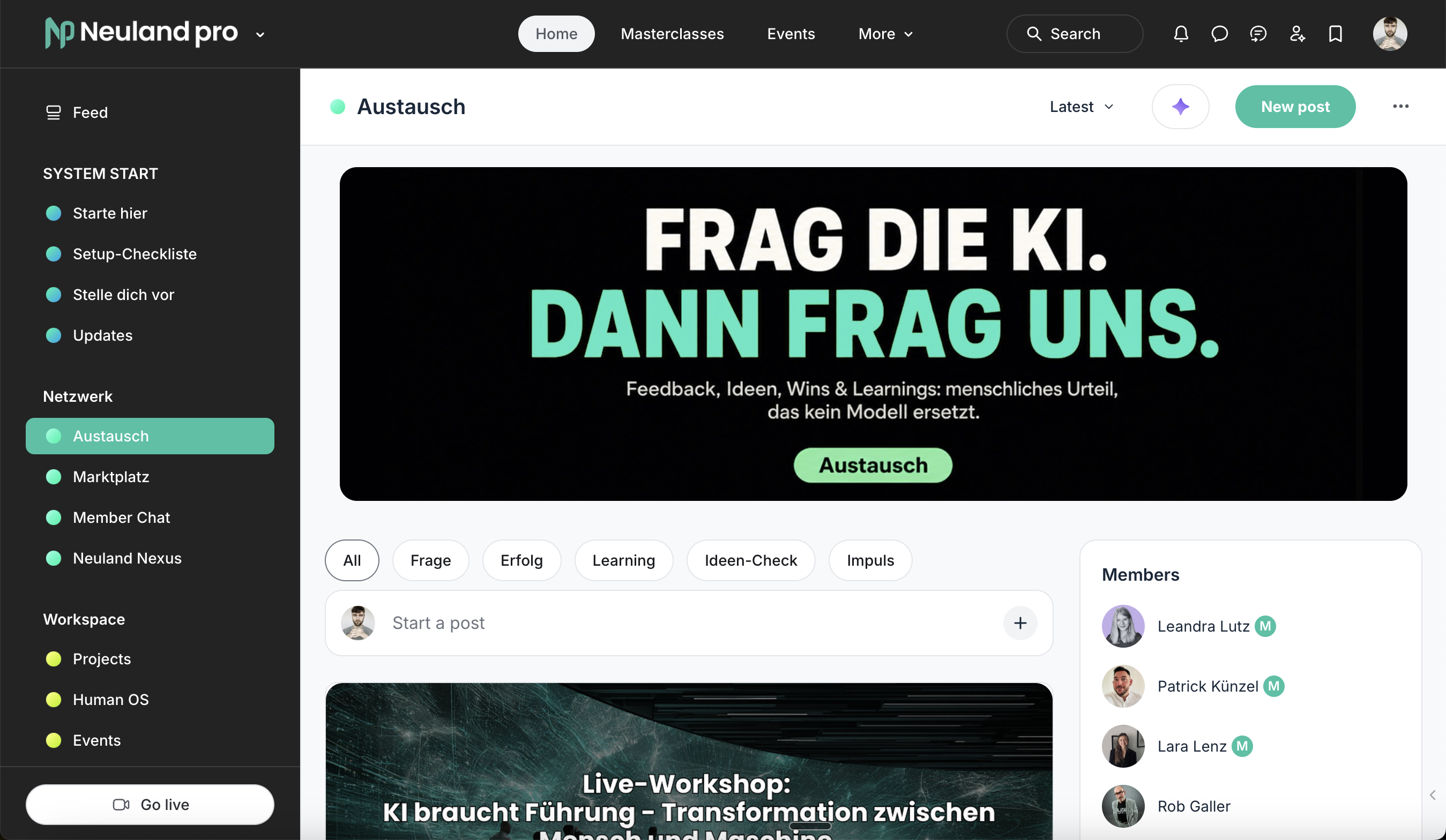 Austausch-Space