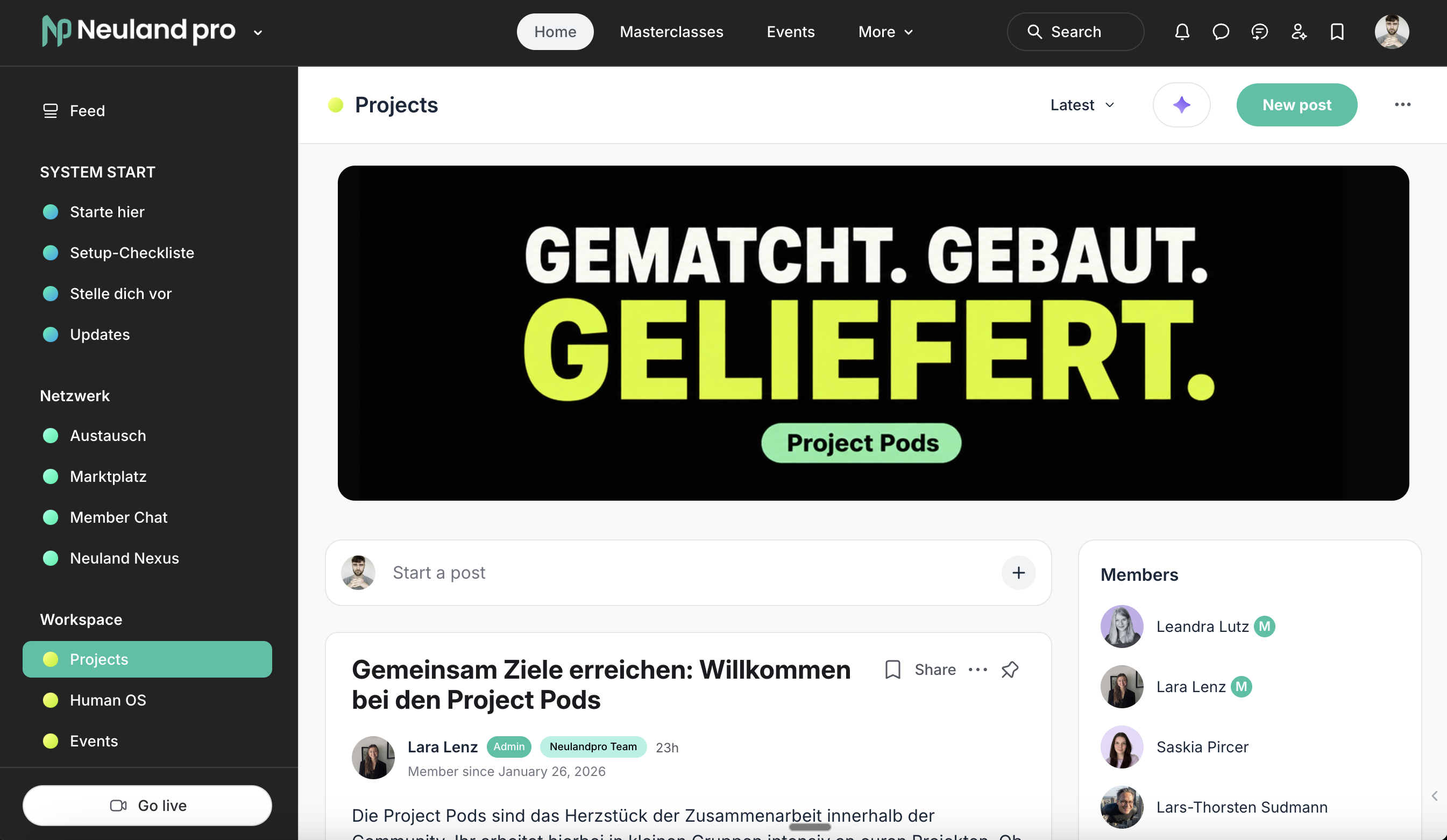 Membership-Bereich